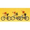 Cycle Racers -- Team D - Red, Yellow, HO, Preiser Kg 25003