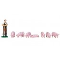 Farmer Trotter and Pigs, HO, Bachmann Industries 33305