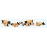 Pigs -- Light Brown, Black pkg(8), HO, Preiser Kg 10149