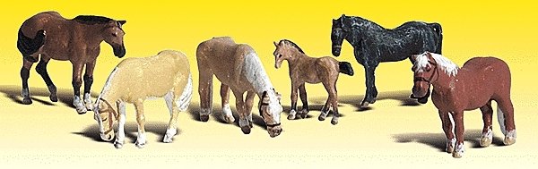 Farm Horses - Scenic Accents(R) -- pkg(6), N, Woodland Scenics 2141