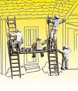 Scenic Accents(R) Figures -- Painters & Accessories pkg(4), N, Woodland Scenics 2174
