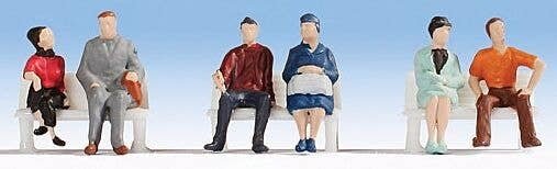 Economy Seated People -- Set 1 pkg(6), N, Noch Gmbh & Co 38130