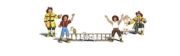 Firemen to the Rescue - Scenic Accents(R) -- pkg(4), HO, Woodland Scenics 1882