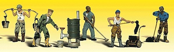 Scenic Accents(R) Figures -- Roofers pkg(6), N, Woodland Scenics 2128