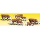 Scenic Accents(R) Animal Figurines -- Hereford Cows pkg(11), N, Woodland Scenics 2144