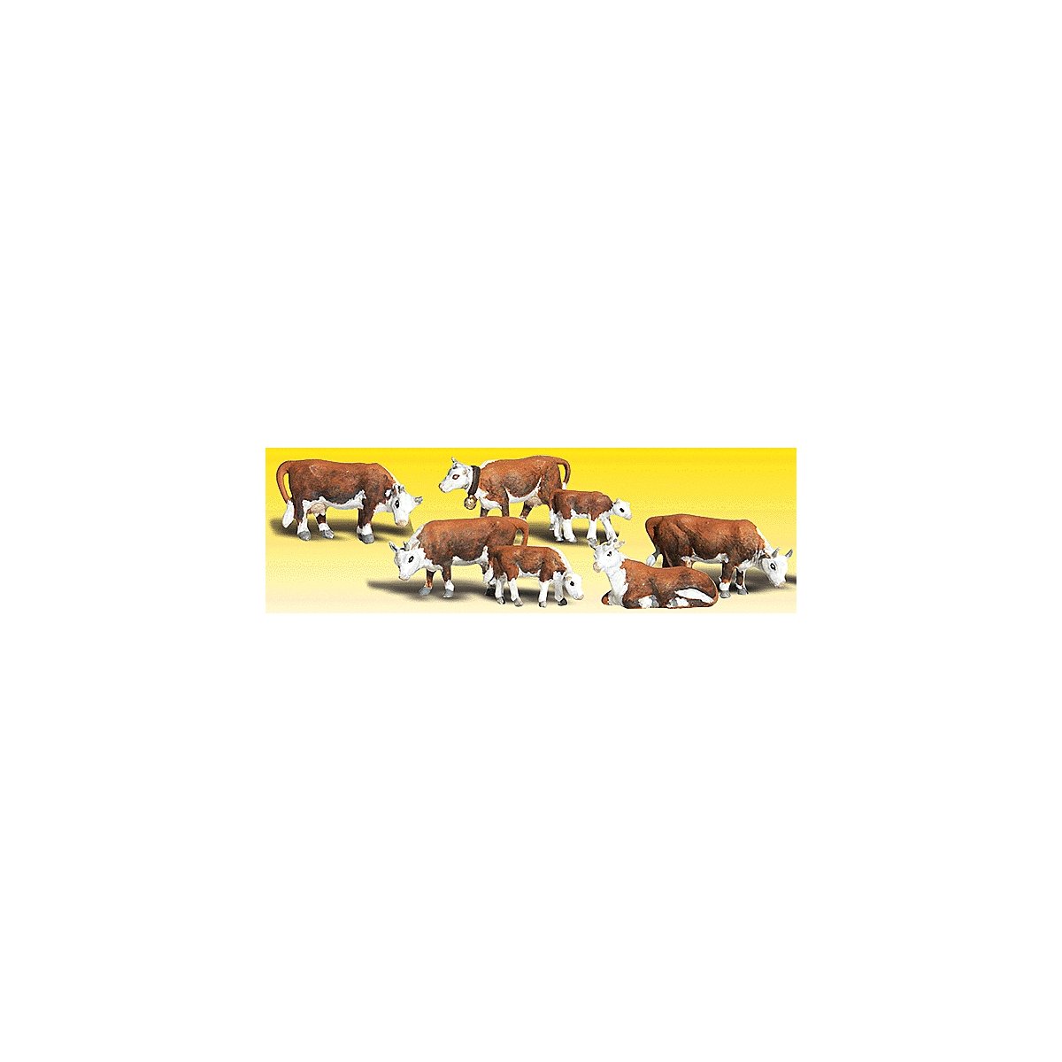 Scenic Accents(R) Animal Figurines -- Hereford Cows pkg(11), N, Woodland Scenics 2144