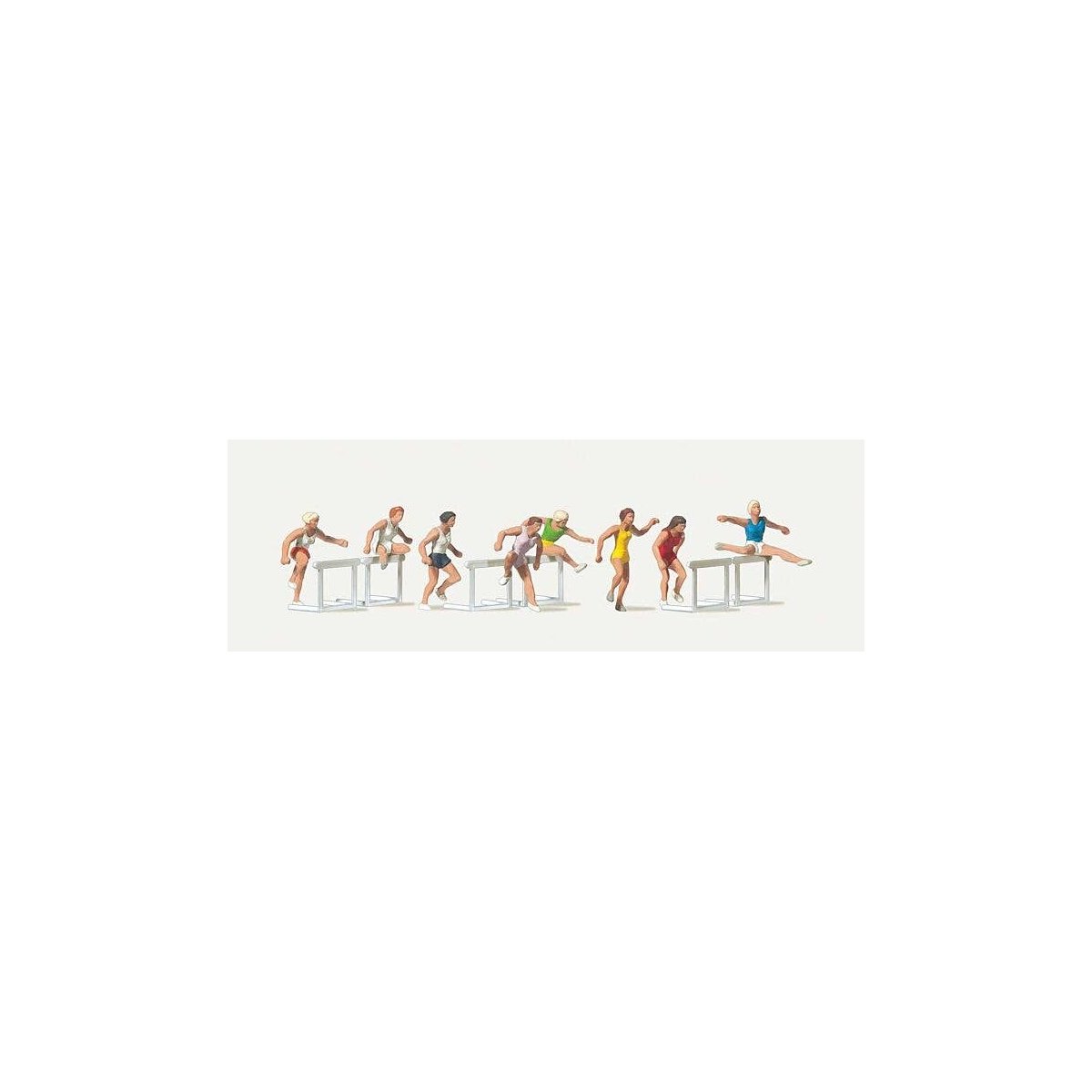 Female Track Runners -- 8 Hurdle Jumpers and 80 Hurdles, HO, Merten 212486