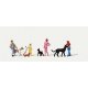 Dog Training School -- Figures Set pkg(9), HO, Merten 212589