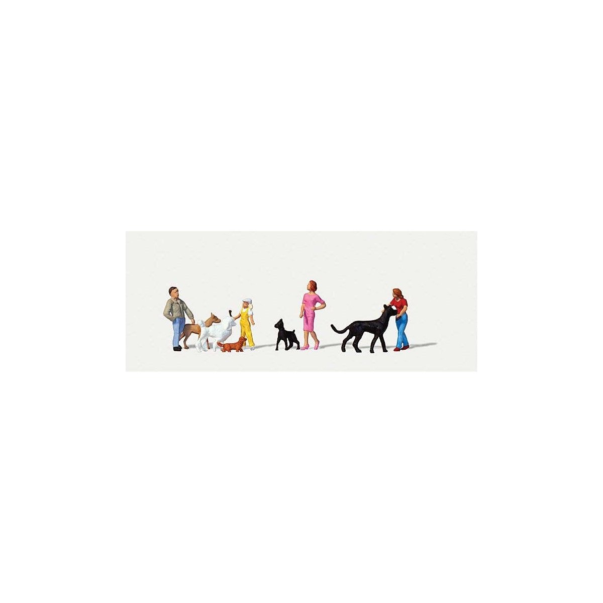 Dog Training School -- Figures Set pkg(9), HO, Merten 212589