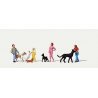 Dog Training School -- Figures Set pkg(9), HO, Merten 212589