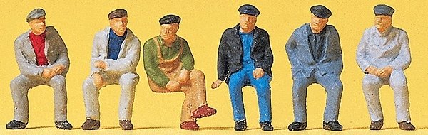Working People -- Seated Workers pkg(6), HO, Preiser Kg 14084