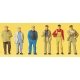 Working People -- Walking Workers pkg(6), HO, Preiser Kg 14087