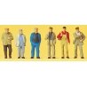Working People -- Walking Workers pkg(6), HO, Preiser Kg 14087