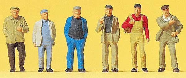 Working People -- Walking Workers pkg(6), HO, Preiser Kg 14087