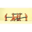 Railroad Personnel -- Track Workers w/Ties pkg(6), HO, Preiser Kg 14036