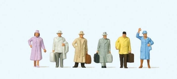 Travellers -- Era III pkg(6), HO, Preiser Kg 14117