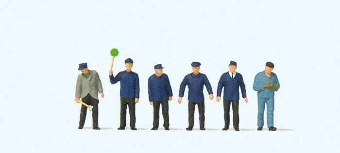 Railway Personnel -- Era III pkg(6), HO, Preiser Kg 14118