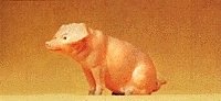 Domestic Animal Figures, 1/24 - 1/25 Scale -- Pig Sitting, 1/25, Preiser Kg 47047