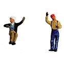 Contemporary Diesel Engineer/Fireman Set pkg(2) -- Waving & Sitting, HO, Labelle Industries 7008