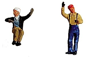 Contemporary Diesel Engineer/Fireman Set pkg(2) -- Waving & Sitting, HO, Labelle Industries 7008