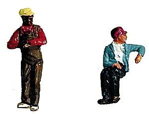 Contemporary Diesel Engineer/Fireman Set pkg(2) -- Slouching & Leaning, HO, Labelle Industries 7009