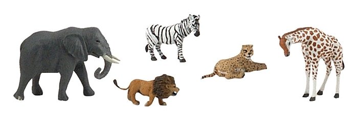African Wildlife Figures - Scene-A-Rama(R) -- pkg(5), All Scales, Woodland Scenics 4446