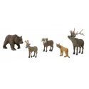North American Wildlife Figures - Scene-A-Rama(R) -- pkg(5), All Scales, Woodland Scenics 4449