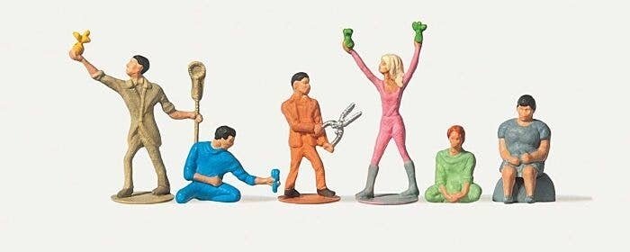 Gardeners - Economy Series -- 1 pkg(6), HO, Merten 215014