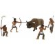Native American Hunt Figures - Scene-A-Rama(R) -- Four Native Americans & One Bison, All Scales, Woodland Scenics 4444