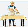 Individual Figure -- Housewife Serving Dinner at the Table, HO, Preiser Kg 28130