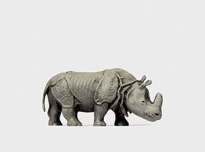 Animal -- Indian Rhinoceros 2, HO, Preiser Kg 29502