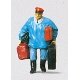 Individual Figure - Railway Personel -- Porter w/Luggage, HO, Preiser Kg 28013