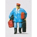 Individual Figure - Railway Personel -- Porter w/Luggage, HO, Preiser Kg 28013