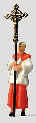 Individual Figures - Religious People -- Altar Boy Carrying Cross, HO, Preiser Kg 28066