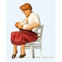 Nursing Mother -- Mother, Baby & Chair, HO, Preiser Kg 28176