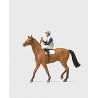 Recreation & Sports - Individual Figures -- Jockey On Horse, HO, Preiser Kg 29080