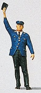 Individual Figure - Railway Personel -- Conductor w/Arm Raised, HO, Preiser Kg 28000