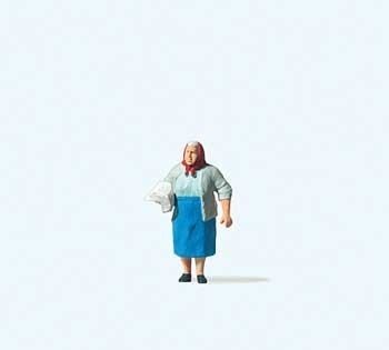 Woman Delivering Newspapers Individual Figure, HO, Preiser Kg 28255