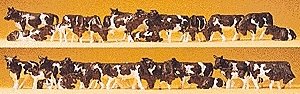 Dairy Cows pkg(30) -- Holsteins (black, white), HO, Preiser Kg 14408