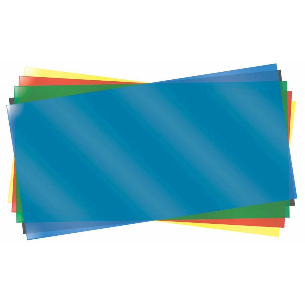 Color Assortment Pack pkg(5) .010 x 6 x 12′ .025 x 15.2 x 30.5cm -- 1 Each: Red, Yellow, Green, Blue, Black, ALL, Evergreen Sc