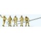 Modern Firemen Arriving at Scene with Accessories -- Beige Uniforms pkg(5), HO, Preiser Kg 10770