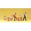 People Working -- Pantomine In Cafe with Guests pkg(5), HO, Preiser Kg 10348