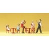 People Working -- Pantomine In Cafe with Guests pkg(5), HO, Preiser Kg 10348