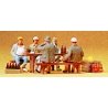 People Working -- Construction Workers Eating Lunch pkg(5), HO, Preiser Kg 10338