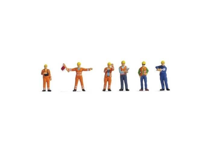 Working People -- Railway Switchmen in Safety Vests pkg(6), HO, Noch Gmbh & Co 15284