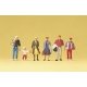 Pedestrians -- Walking Travelers 2 pkg(6), HO, Preiser Kg 10517