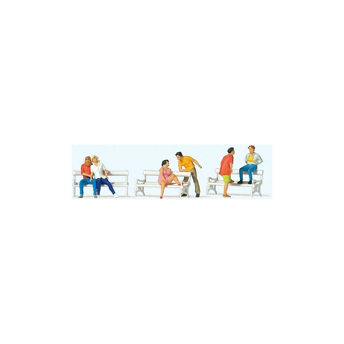 On the Park Bench -- pkg(6), HO, Preiser Kg 10739