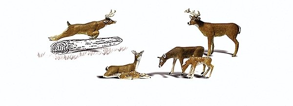 Scenic Accents(R) -- White-Tail Deer pkg(6), O, Woodland Scenics 2738