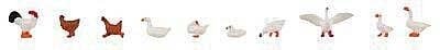 Hens, Ducks and Geese pkg(10), HO, Faller Gmbh 151909