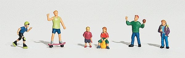 Scenic Accents(R) Figures -- Kids At Play pkg(6), HO, Woodland Scenics 1830